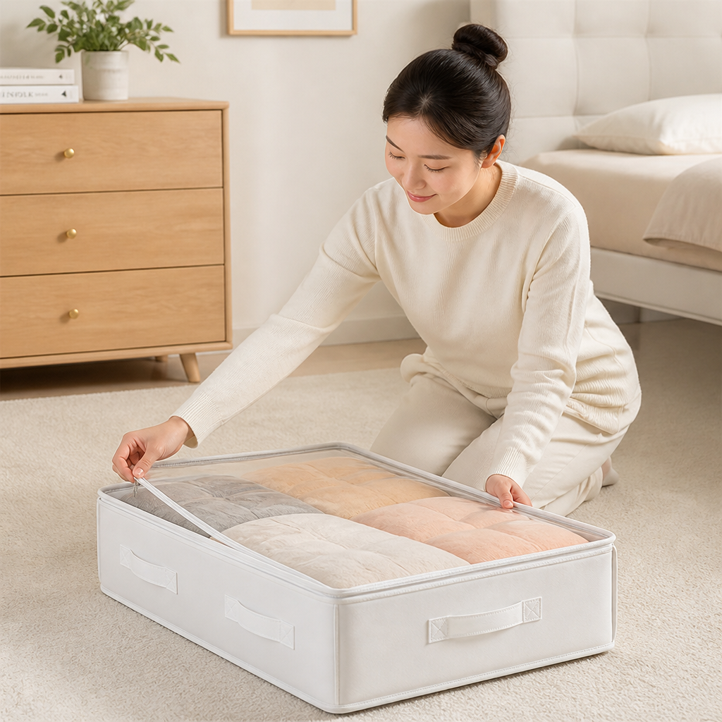Transparent Top & Breathable Fabric Storage Organizer
