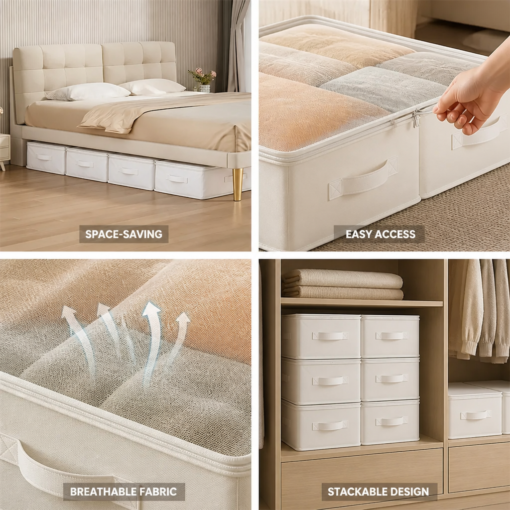 Transparent Top & Breathable Fabric Storage Organizer