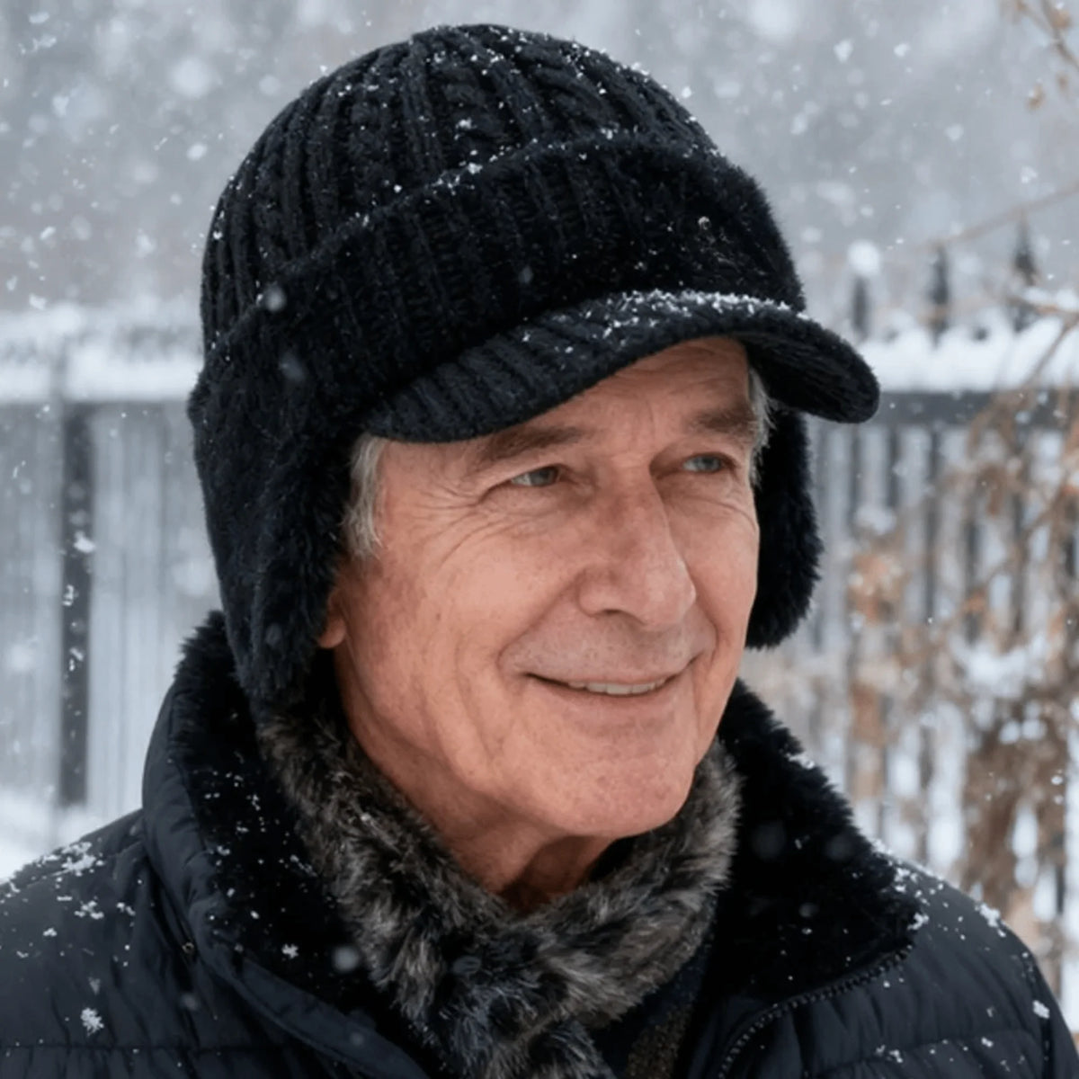 Trapper Hat Double-Layer Knit Fleece Lined Ear Flaps
