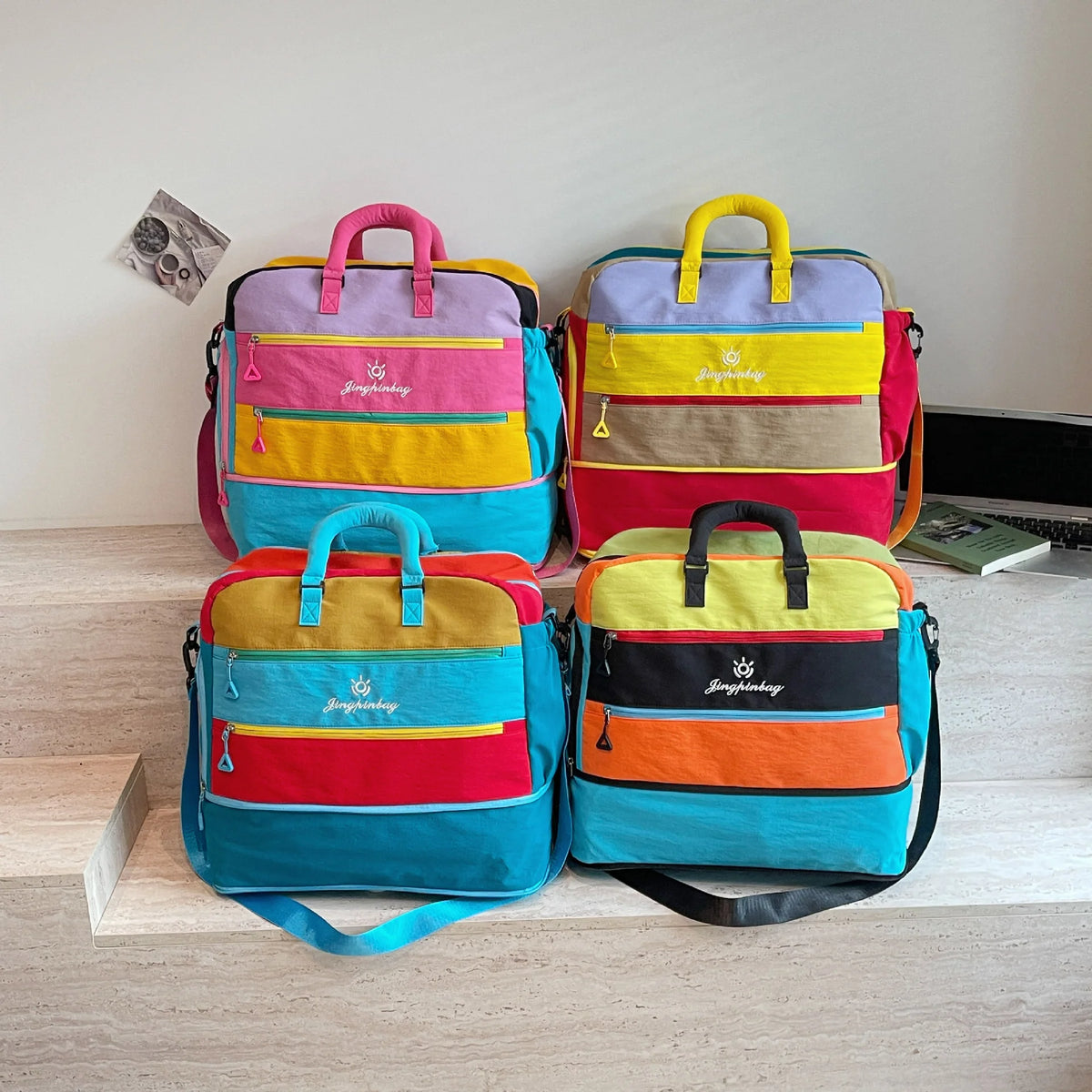 Travel Bag Multi-Pocket Durable Fabric Adjustable Strap
