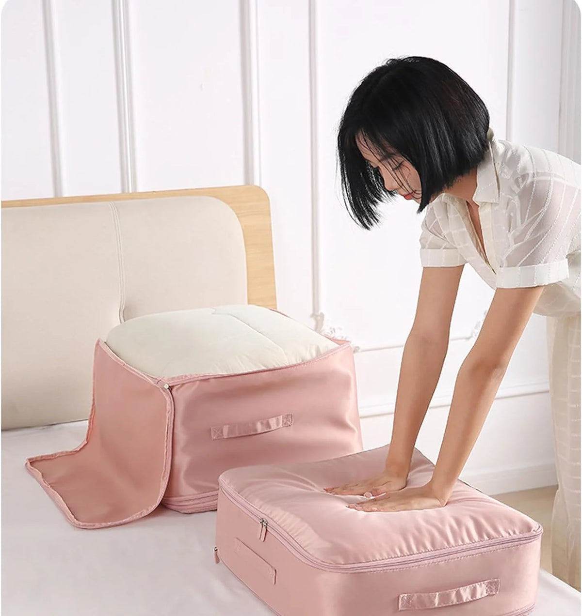 Travel Compression Organizer Dual-Zip Saves 40% Space