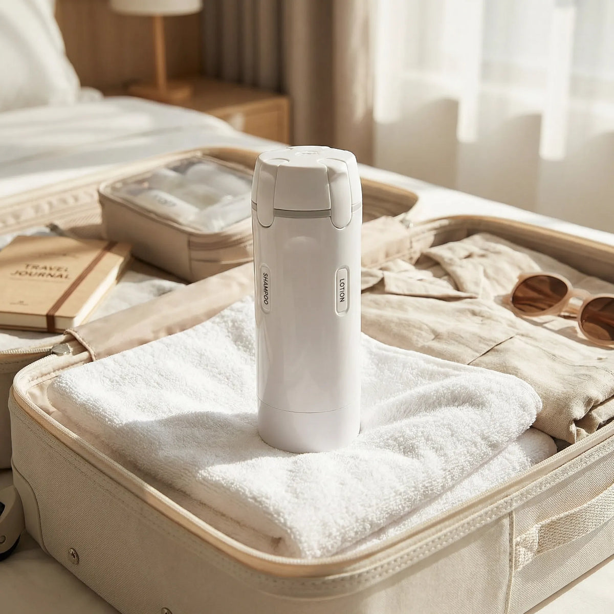 Travel Dispenser 4-in-1 Leak-Proof Twist-to-Switch