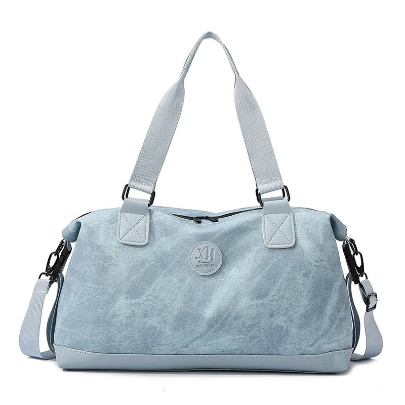 Travel Duffel Bag Durable Canvas Adjustable Shoulder Strap Multiple Pockets