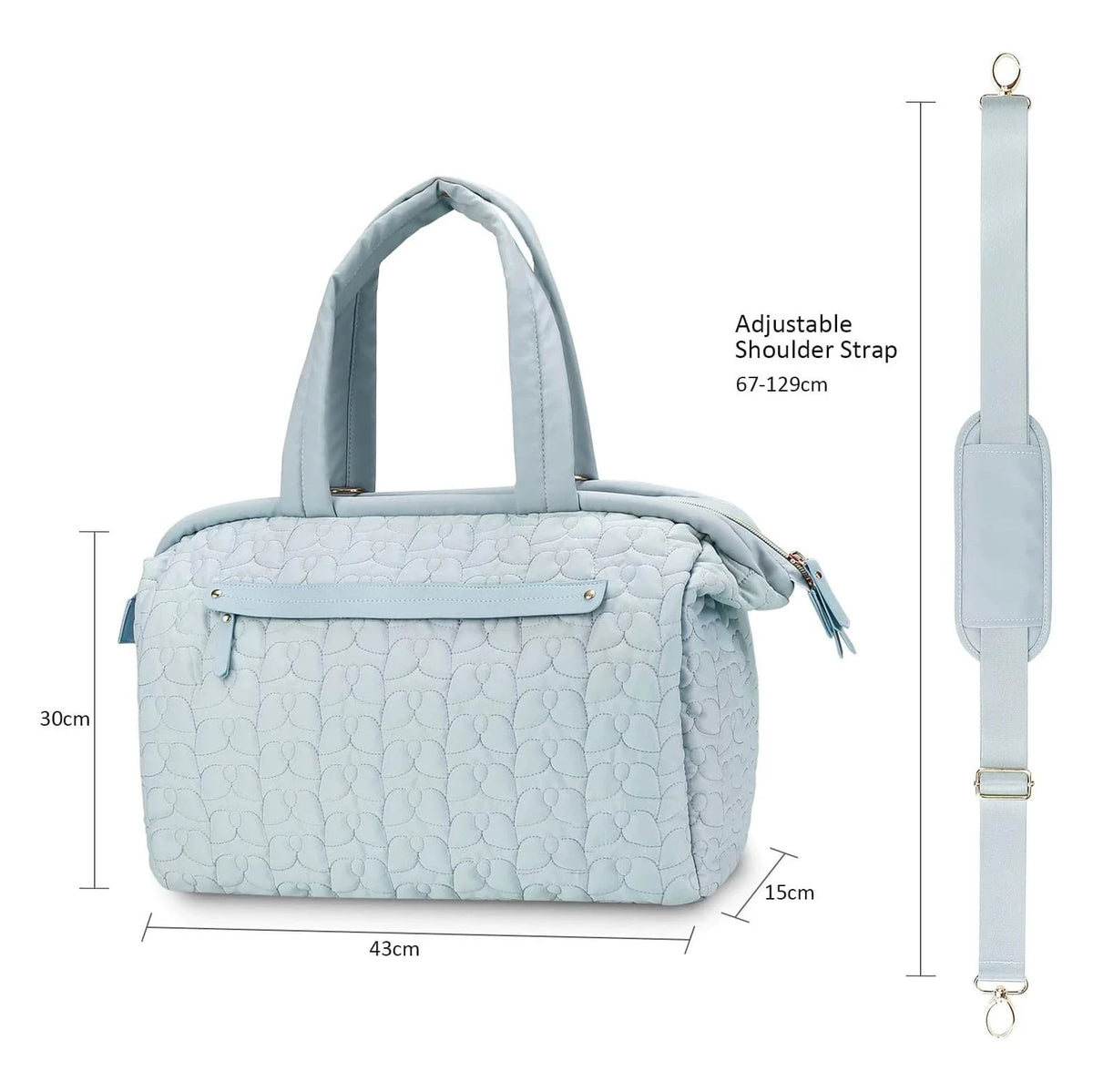 Travel Duffel Bag Quilted Spacious Adjustable Shoulder Strap