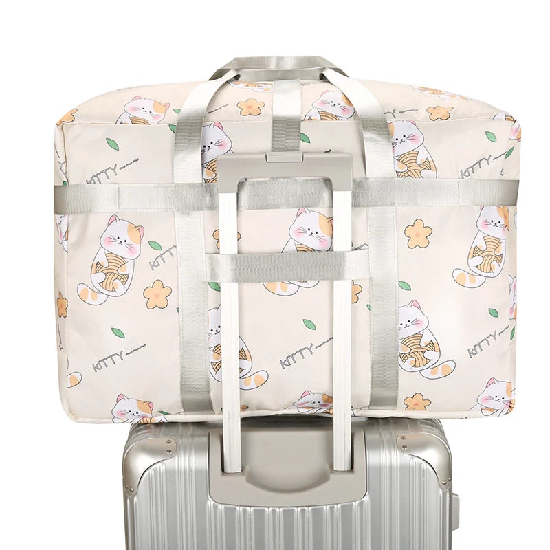 Travel Duffel Bag Water-Resistant Fabric & Exterior Pockets