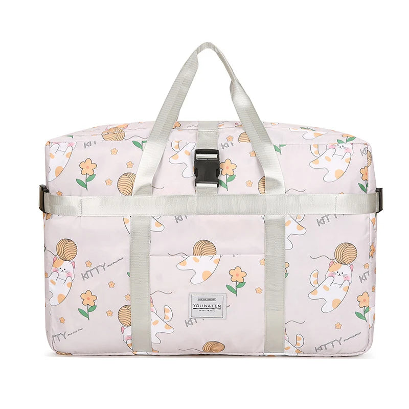 Travel Duffel Bag Water-Resistant Fabric & Exterior Pockets