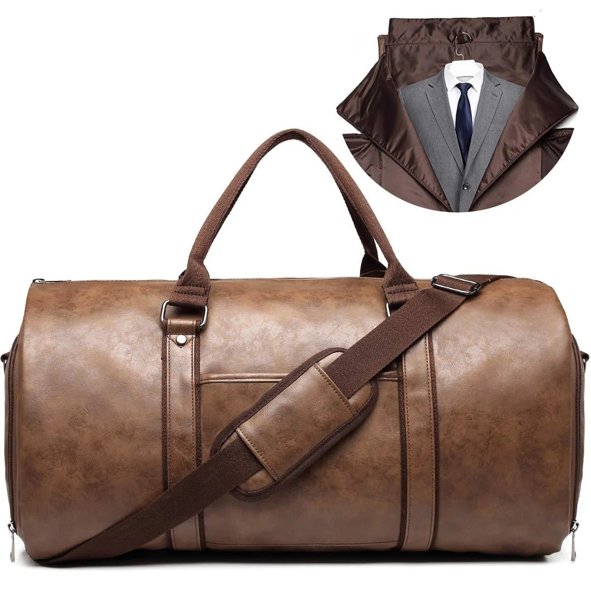 Travel Duffel Bag Water-Resistant Multiple Compartments & Detachable Strap