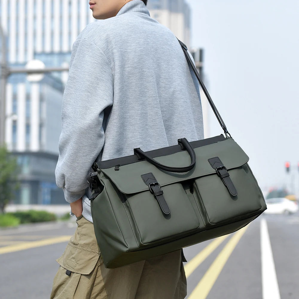 Travel Duffle Bag Water-Resistant Multiple Pockets & Adjustable Strap