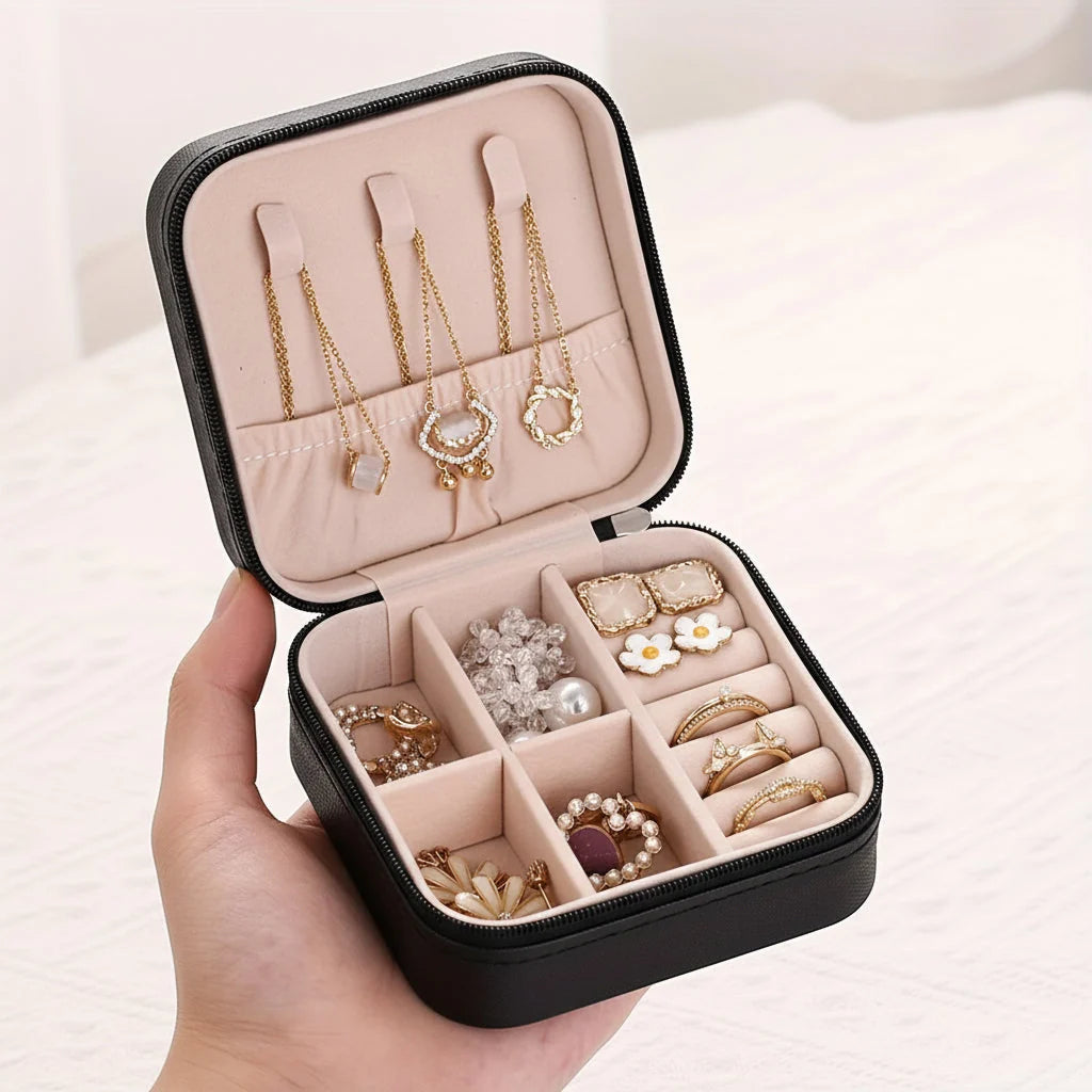 Travel Jewelry Case Full Zip Padded Ring Roll