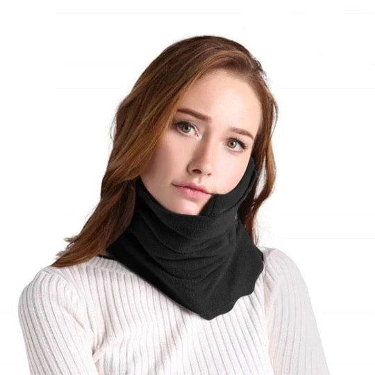 Travel Neck Pillow Microbead Support Foldable Phone Holder