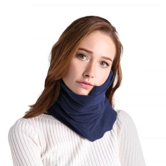Travel Neck Pillow Microbead Support Foldable Phone Holder