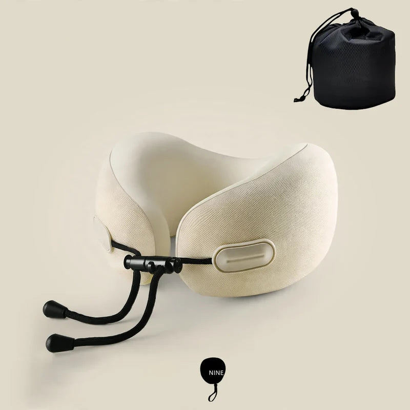 Travel Neck Pillow U-Shaped Memory Foam Lightweight with Storage Bag