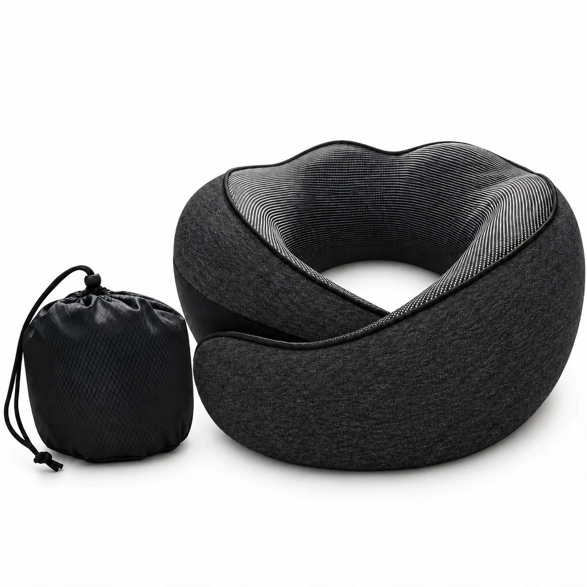 Travel Pillow Ergonomic Memory Foam Neck Support Compact Lightweight Design