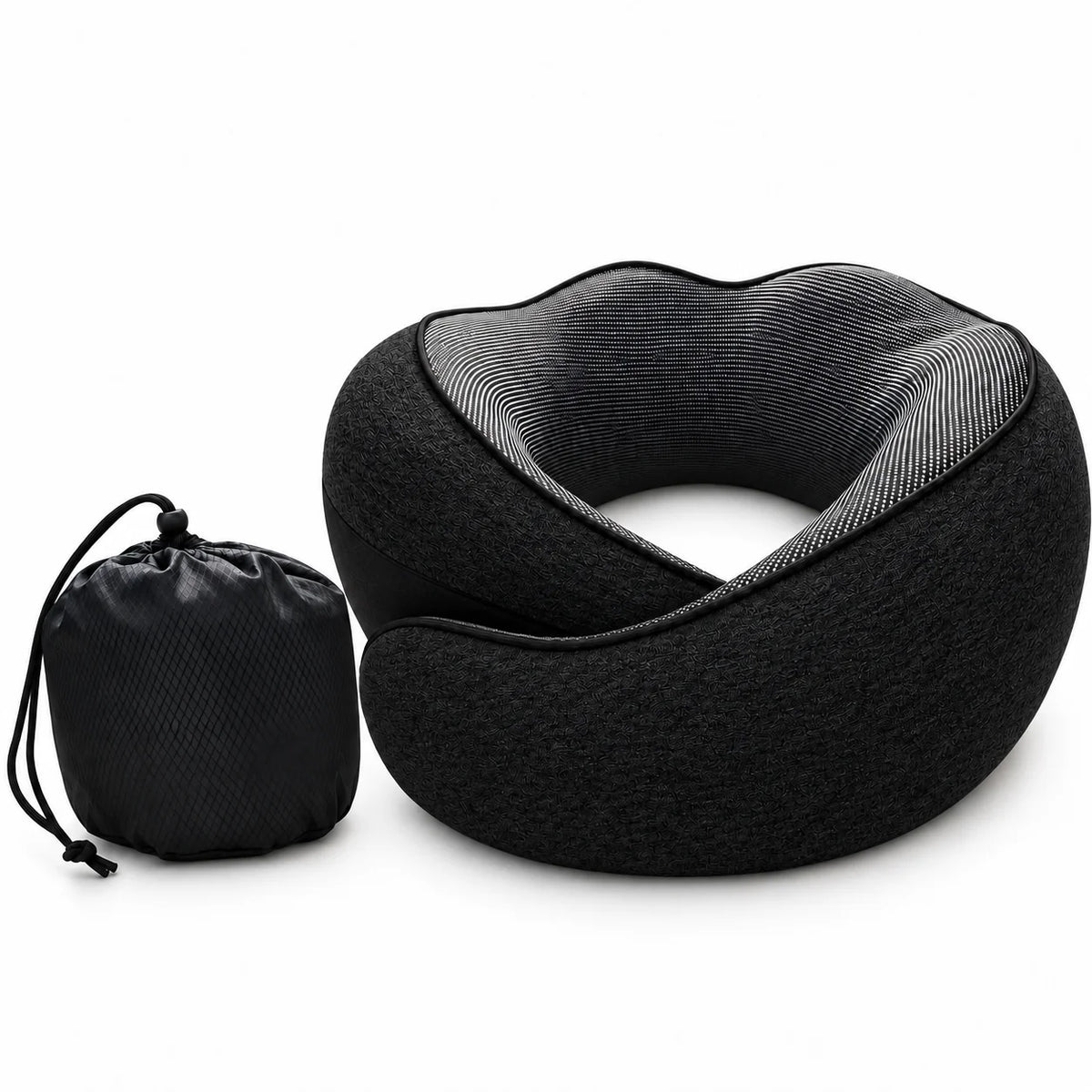 Travel Pillow Ergonomic Memory Foam Neck Support Compact Lightweight Design