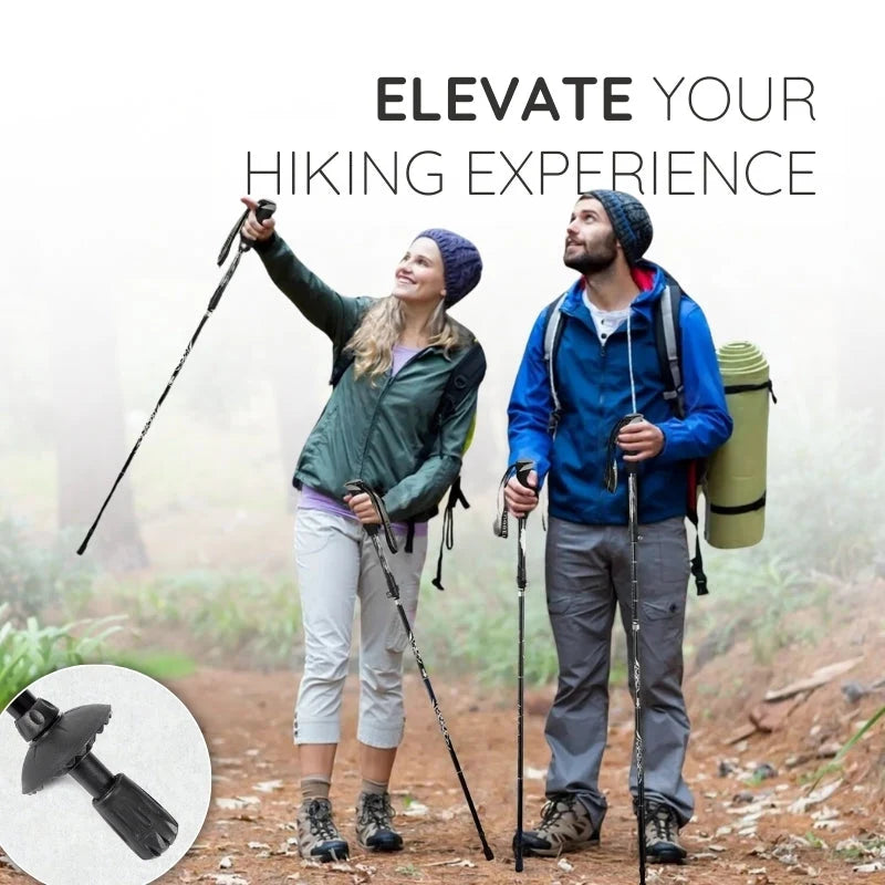 Trekking Stick Quick-Fold Alloy Steel Textured Grip
