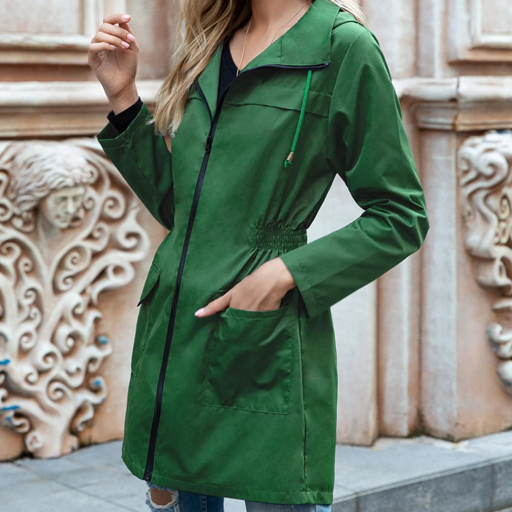 Trench Coat Zip-Up Front Spring & Autumn Layering