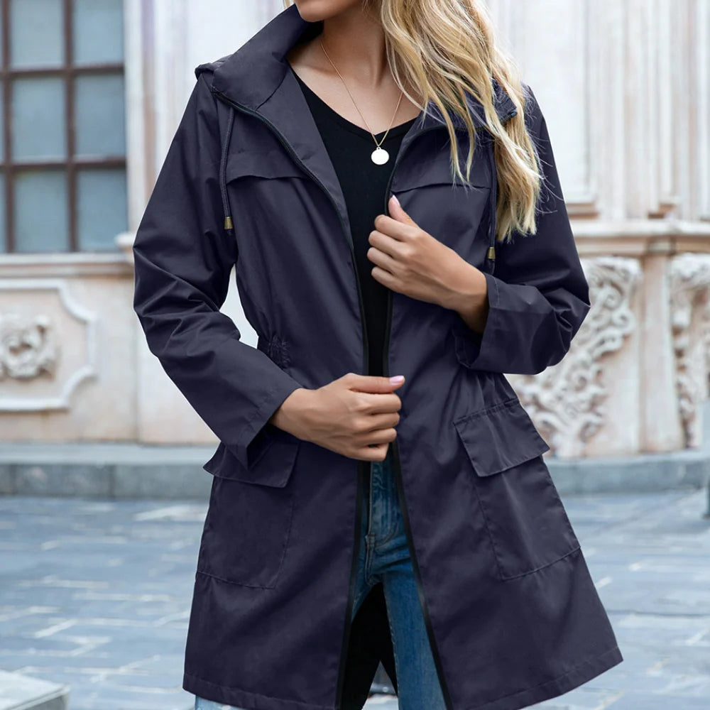 Trench Coat Zip-Up Front Spring & Autumn Layering