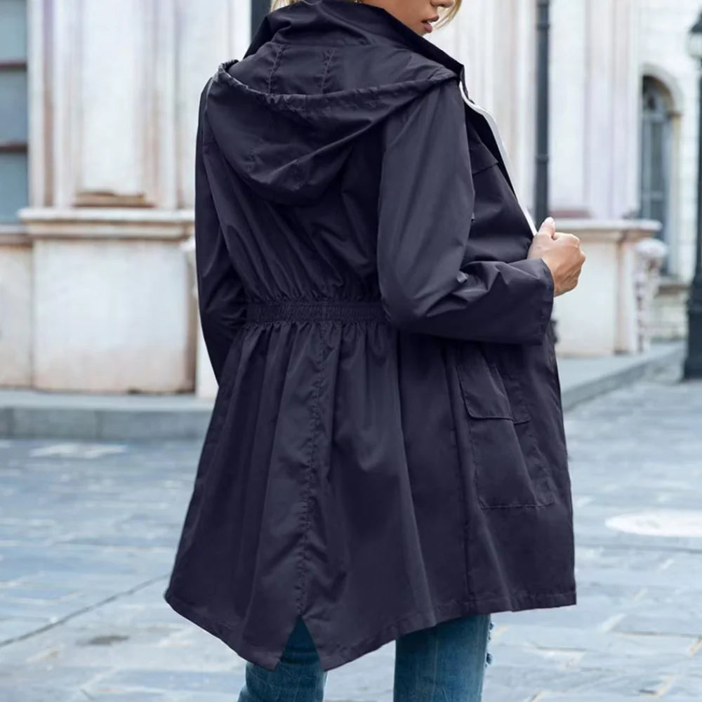 Trench Coat Zip-Up Front Spring & Autumn Layering