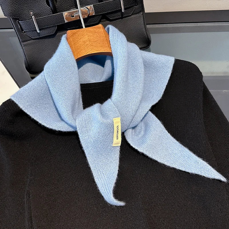 Triangle Scarf 100% Wool Soft Knit