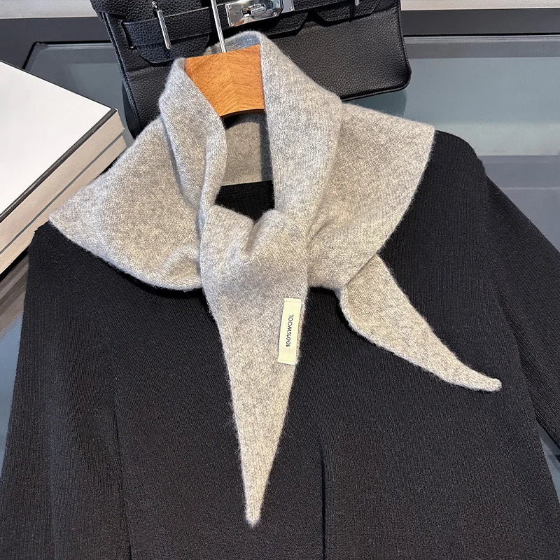 Triangle Scarf 100% Wool Soft Knit
