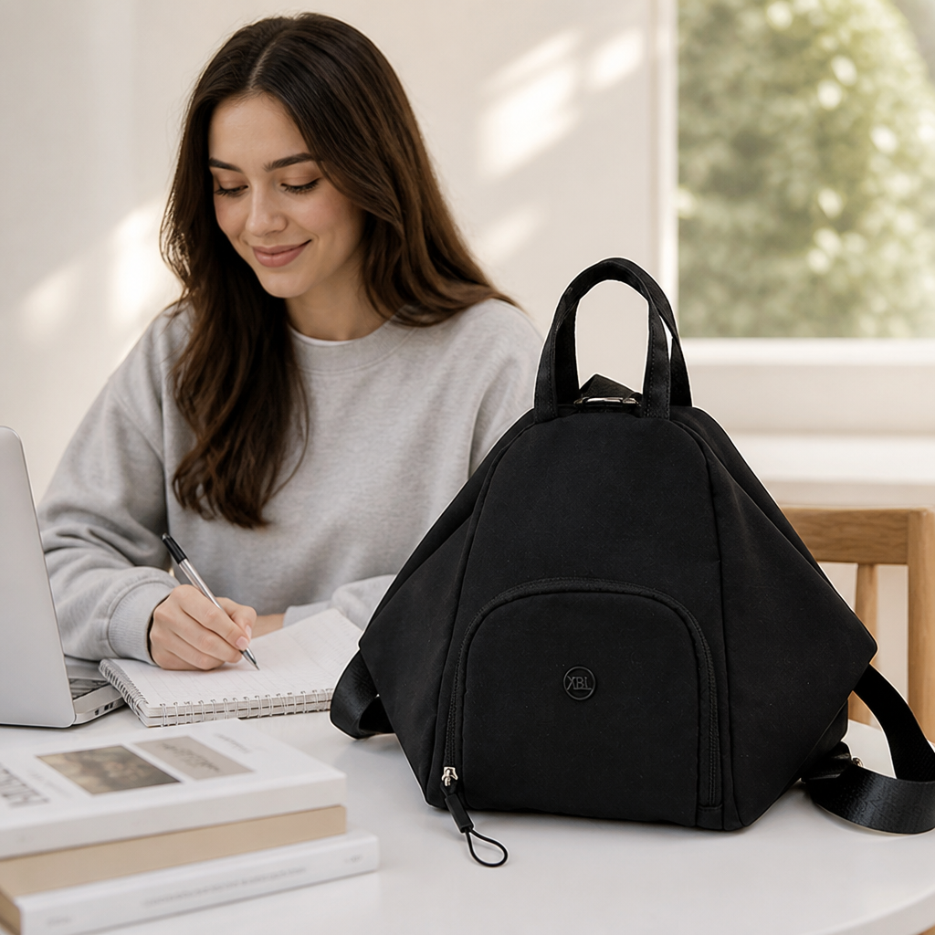 Triangle-Shaped Water-Resistant School Backpack