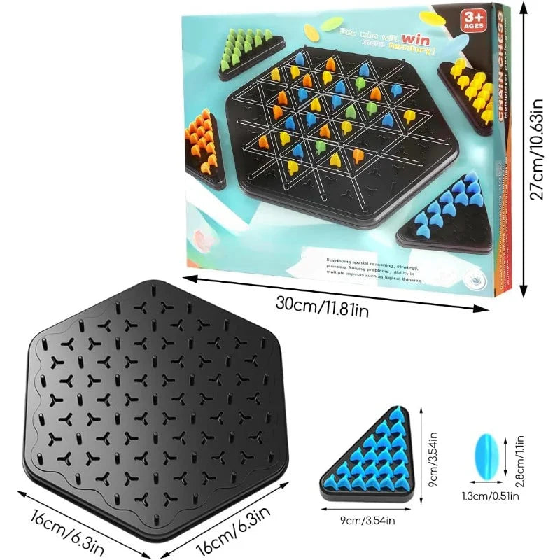Triangle Strategy Board Game Durable Plastic For 2–4 Players