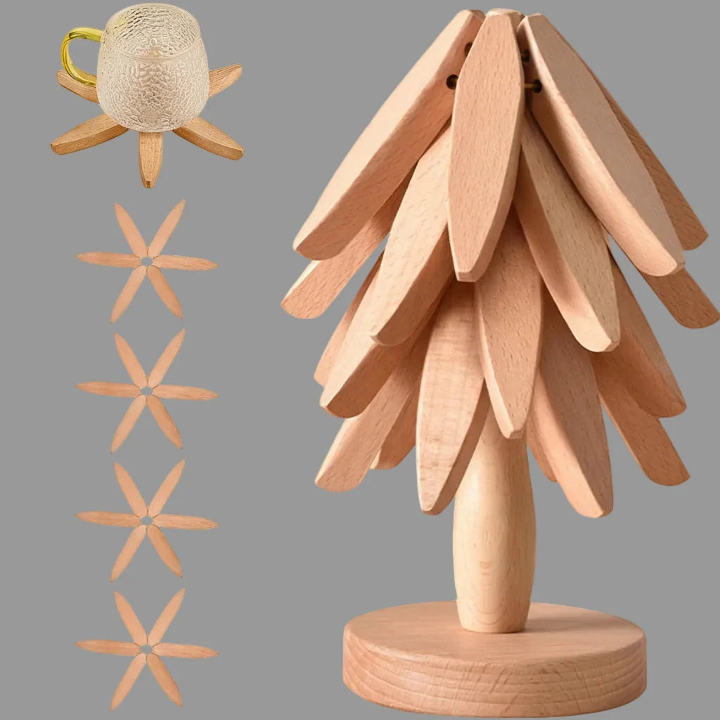 Trivet Foldable Wood Heat-Resistant