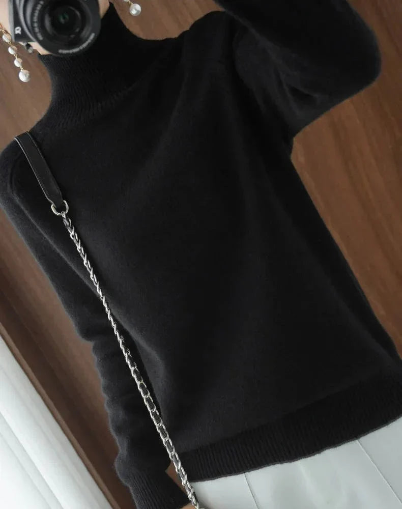 Turtleneck Sweater Cashmere Relaxed Cropped Fit