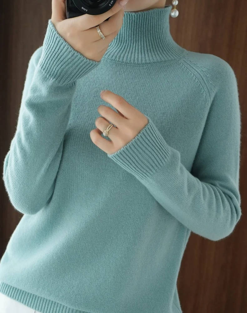Turtleneck Sweater Cashmere Relaxed Cropped Fit