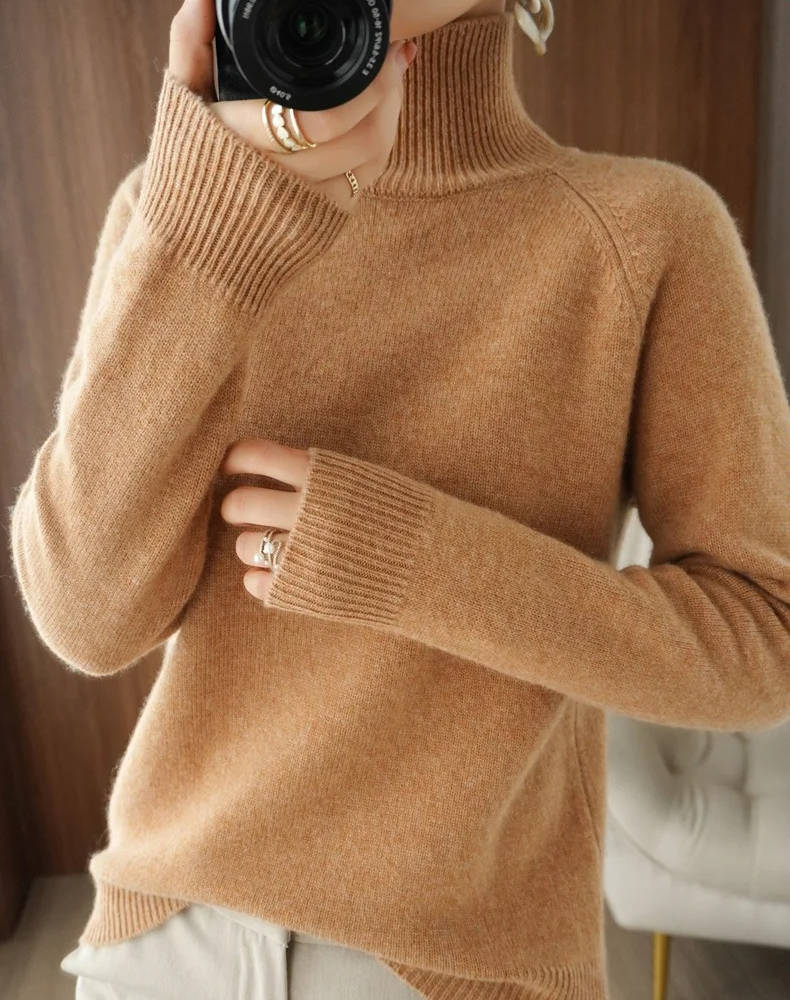 Turtleneck Sweater Cashmere Relaxed Cropped Fit