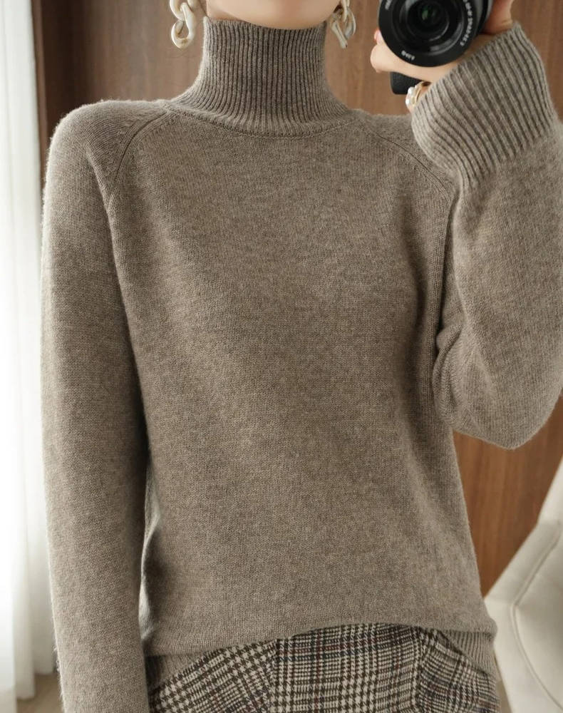Turtleneck Sweater Cashmere Relaxed Cropped Fit