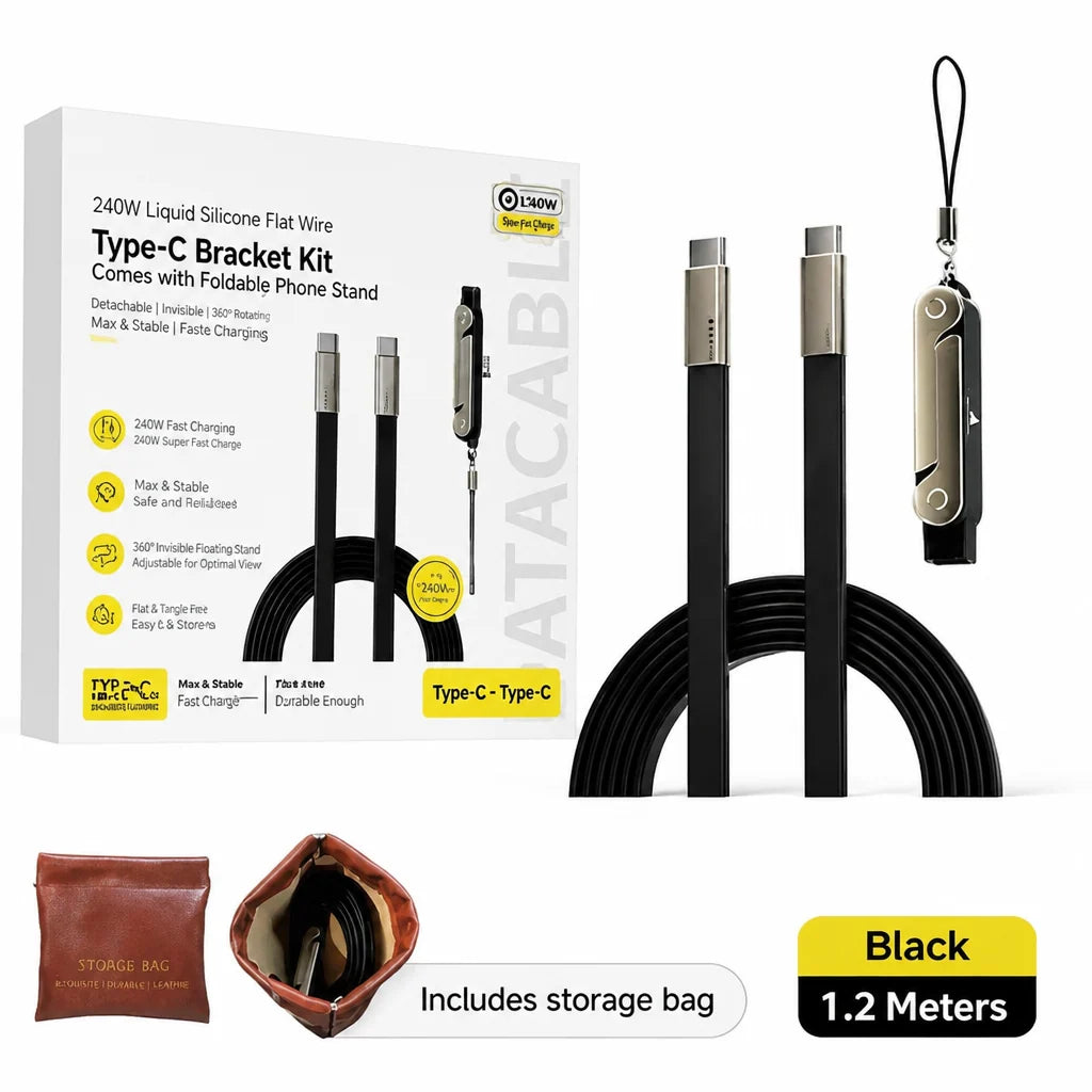 USB-C Charging Cable 240W Fast Charging Rotating Phone Stand