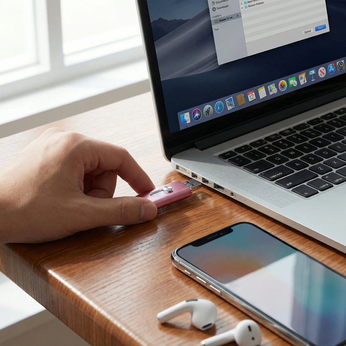 USB Flash Drive USB 3.0 & Type-C Foldable Metal with OTG Adapter