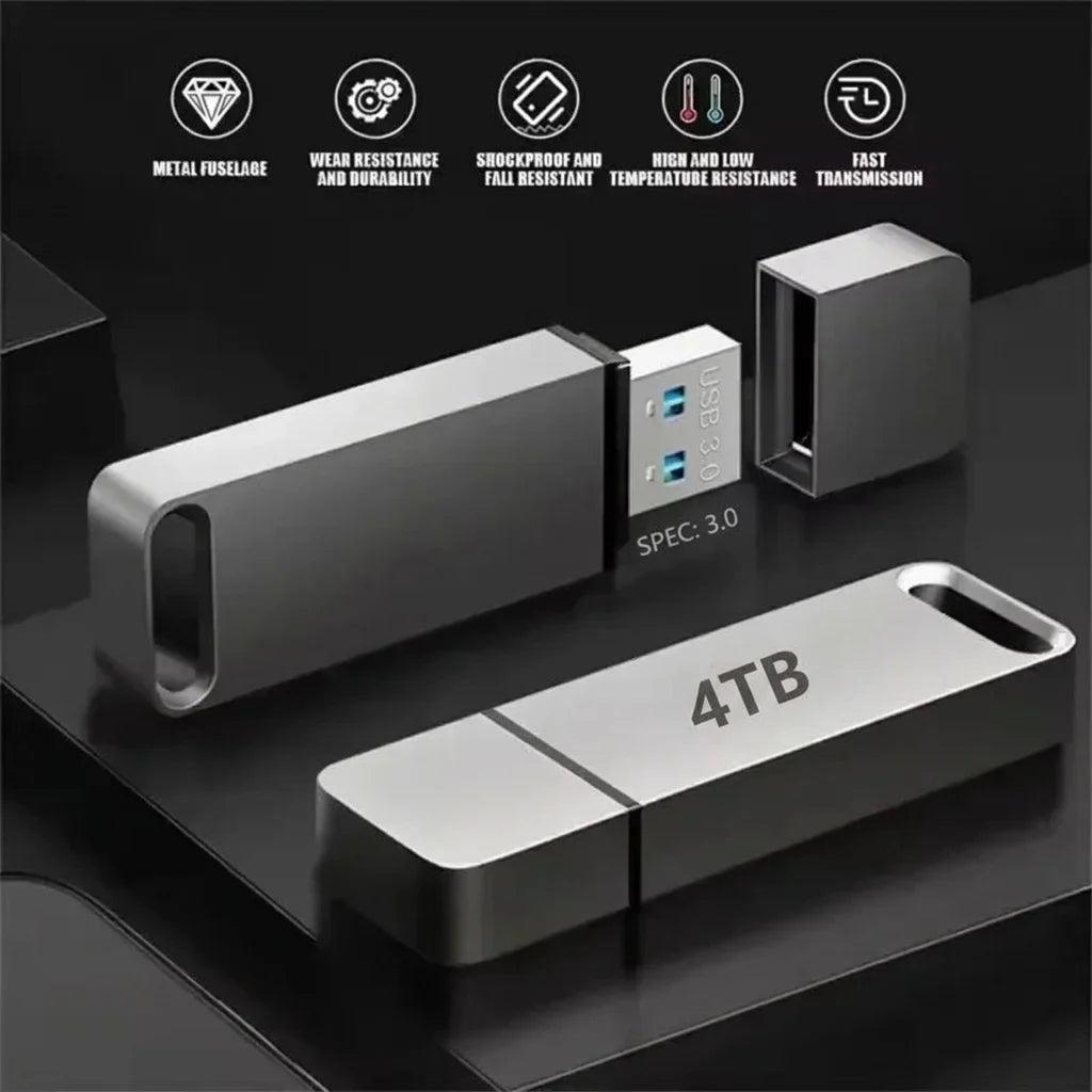 USB Flash Drive Waterproof Shockproof 4TB Storage