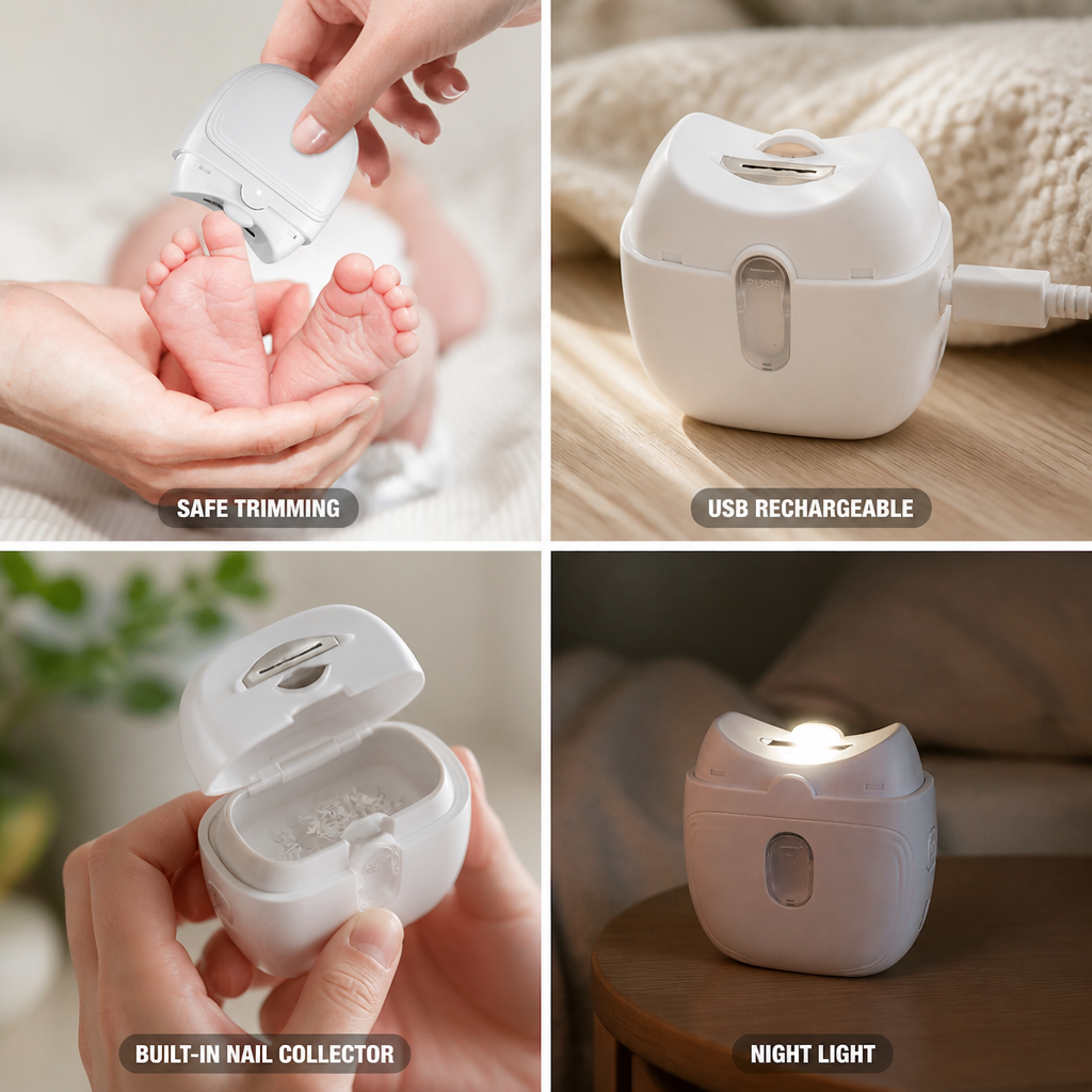 USB Rechargeable & Two-Speed Electric Nail Trimmer (Built-In Nail Collector)