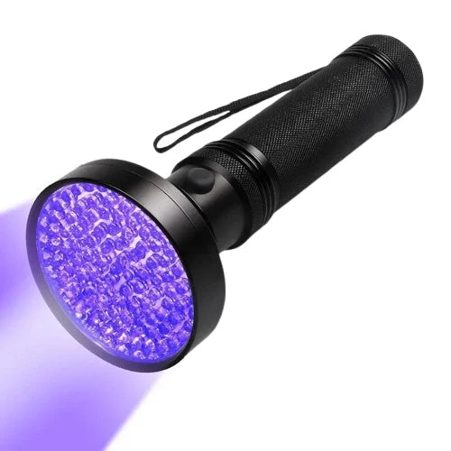 UV Flashlight 100 LEDs Aluminum Body 100m Range