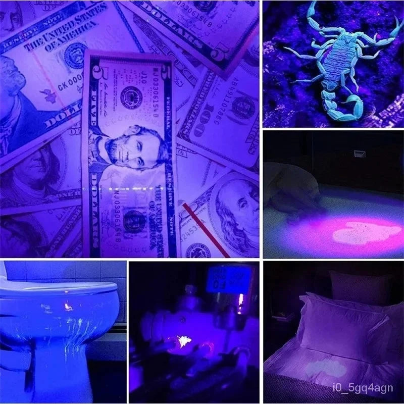 UV Flashlight 100 LEDs Aluminum Body 100m Range