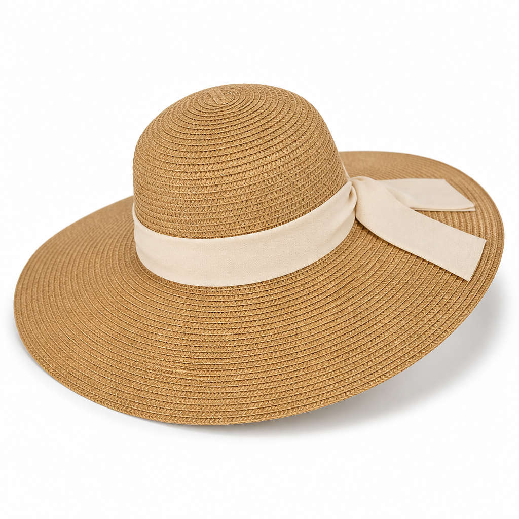 UV-Protective Wide Brim Straw Sun Hat (Adjustable Fit)