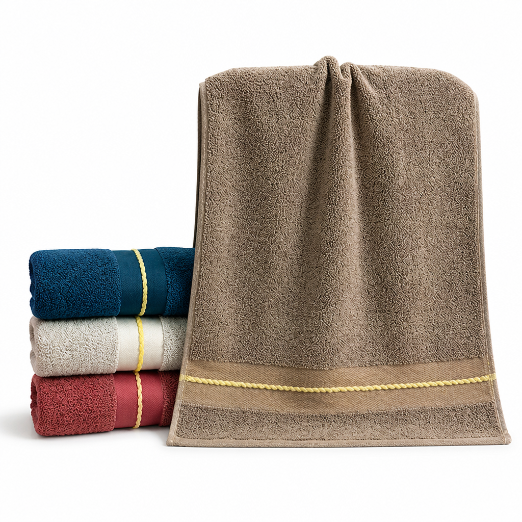 Ultra-Absorbent Cotton Terry Jacquard Bath Towel
