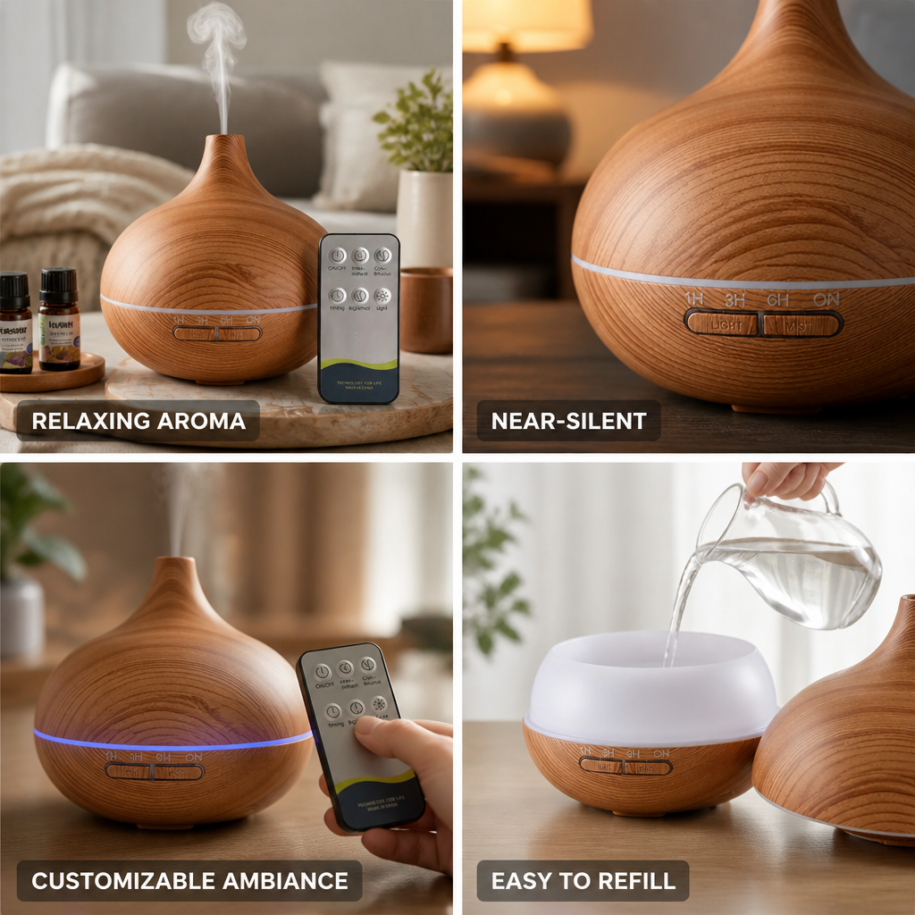 Ultra-Fine Mist Near-Silent Aroma Diffuser (300ml)