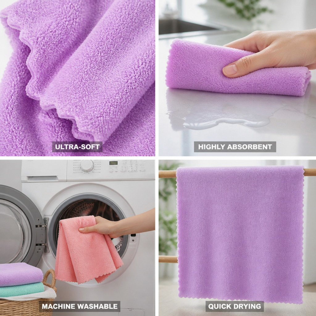 Ultra-Soft & Highly Absorbent Microfiber Cloth (Machine Washable)
