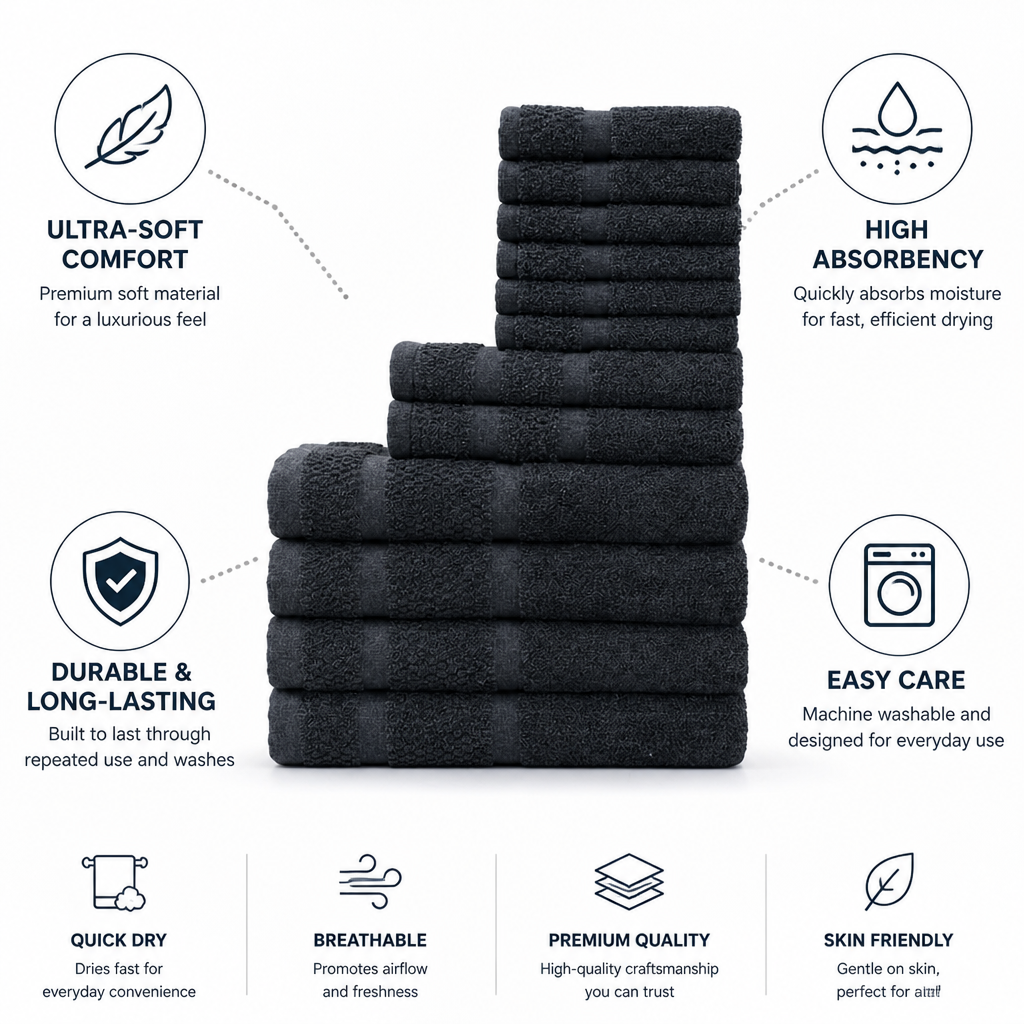 Ultra-Soft Quick-Dry Durable Bath Towel