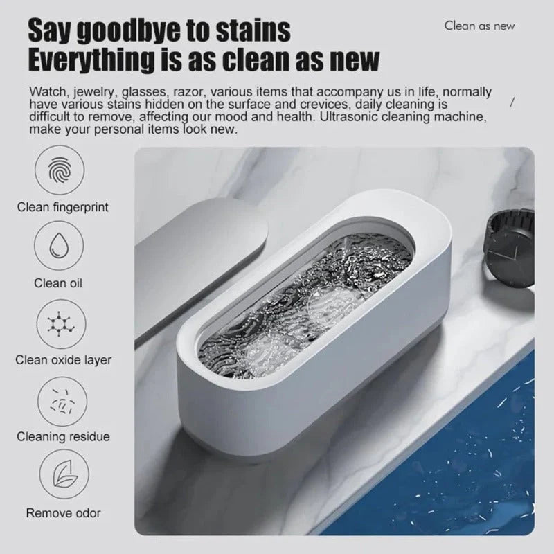 Ultrasonic Cleaner USB Rechargeable Deep Cleaning for Jewelry & Accessories