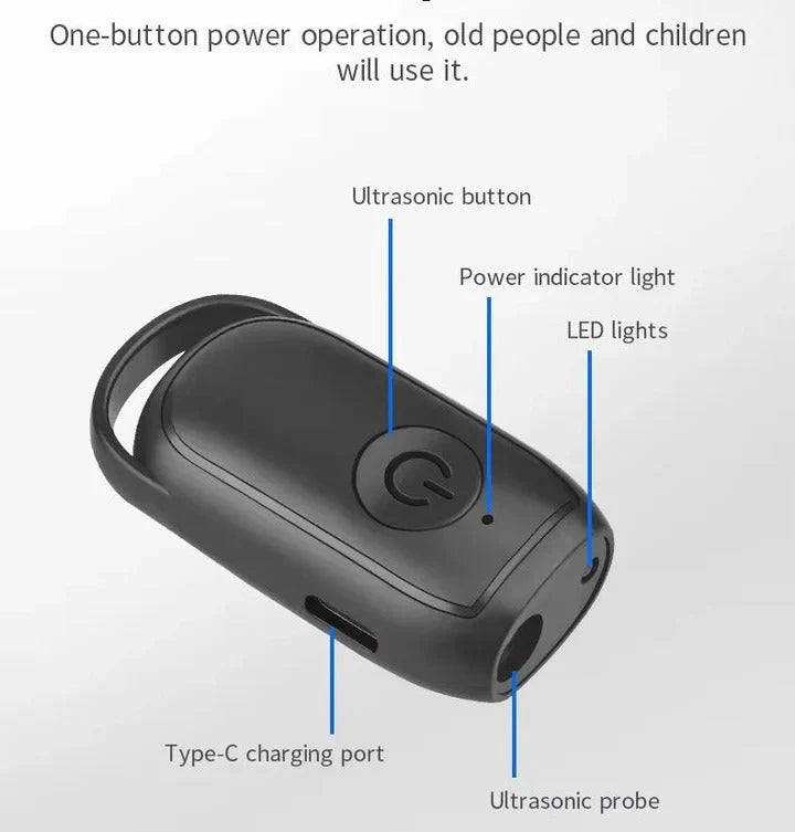 Ultrasonic Dog Repeller Pocket-Sized Single-Button 10-Yard Range