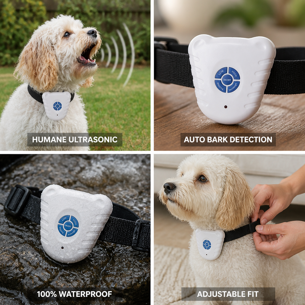 Ultrasonic No-Shock Waterproof Anti-Bark Collar