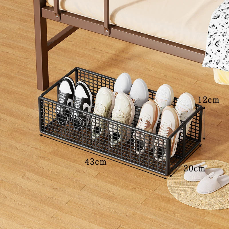 Under-Bed Shoe Organizer Low-Profile With Divided Compartments