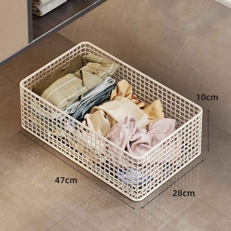 Under-Bed Storage Basket Ventilated Metal Mesh Locking Casters