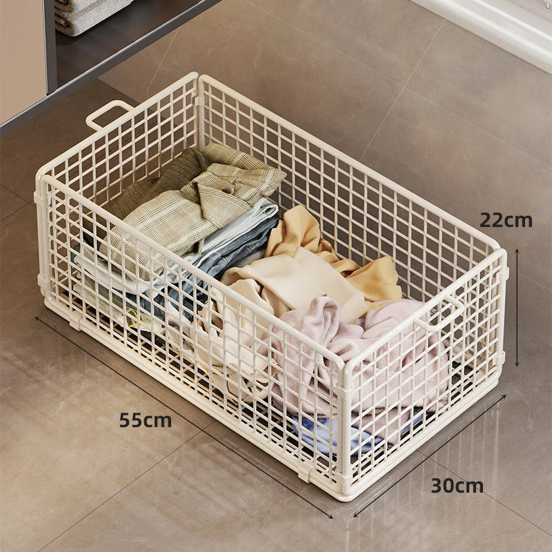 Under-Bed Storage Basket Ventilated Metal Mesh Locking Casters