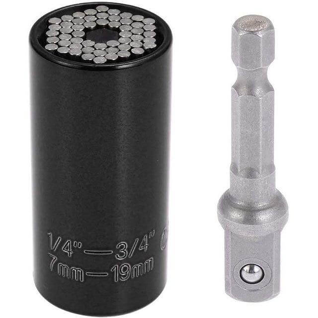 Universal Socket Wrench Self-Adjusting 7–19 mm With Drill Adapter