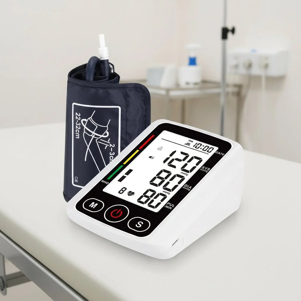Upper Arm Blood Pressure Monitor Backlit LCD Memory Function